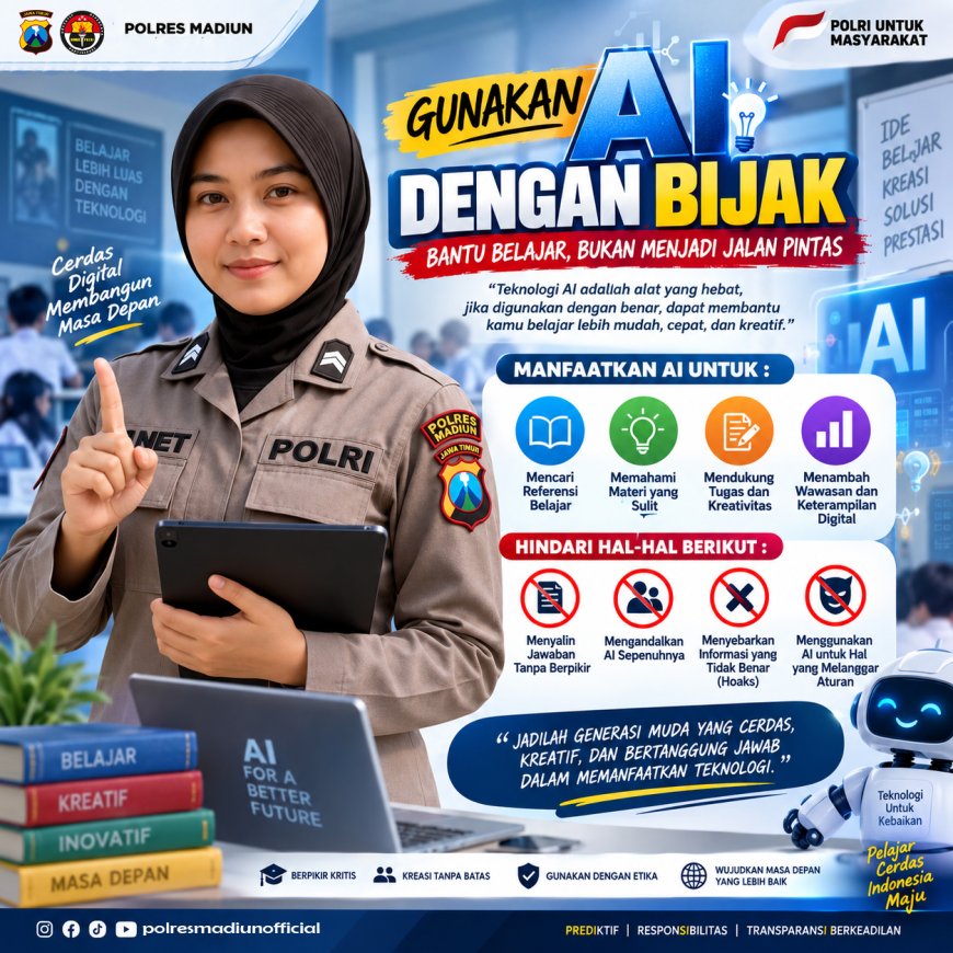 Polres Madiun Ajak Generasi Muda Bijak Manfaatkan AI: Bantu Belajar, Bukan Jalan Pintas